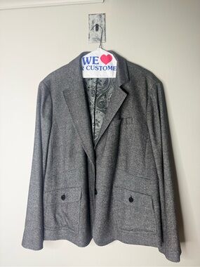 Talbots Gray Wool Blend Blazer Jacket